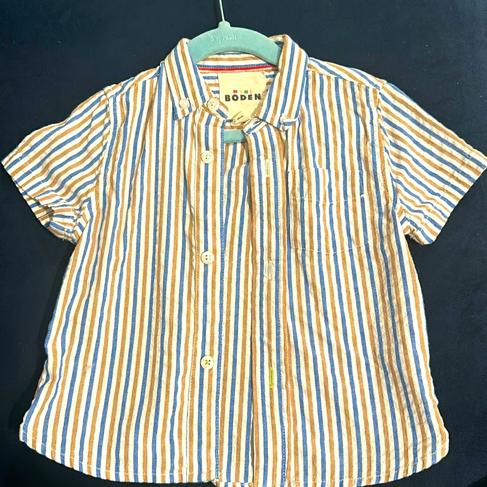 Mini Boden Linen Button Down shirt 18-24 month